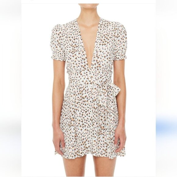 Faithfull the Brand White and Brown Mini Dress - Picture 1 of 10
